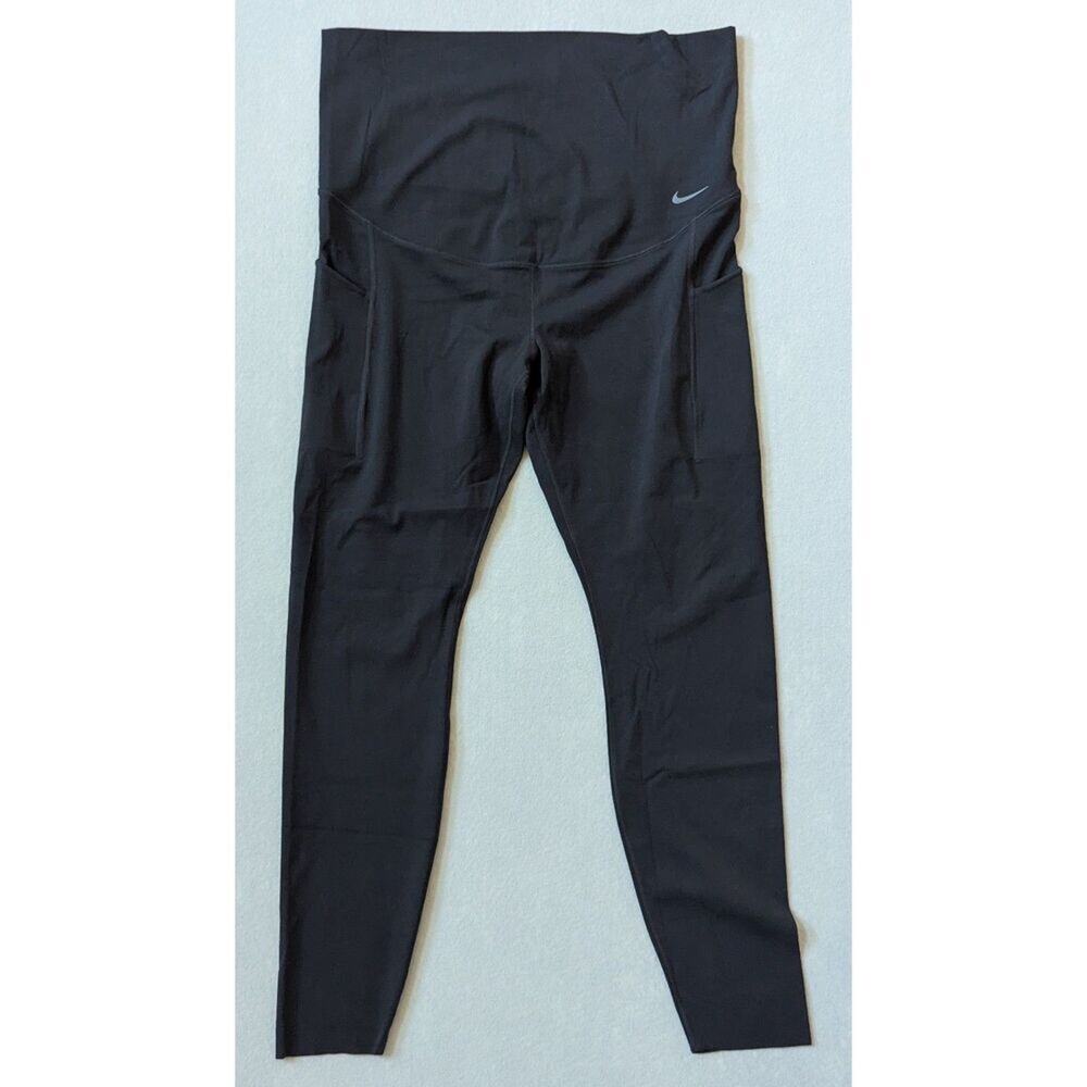NWT Nike Zenvy Maternity High-Waisted 7/8 Leggings Black Size L